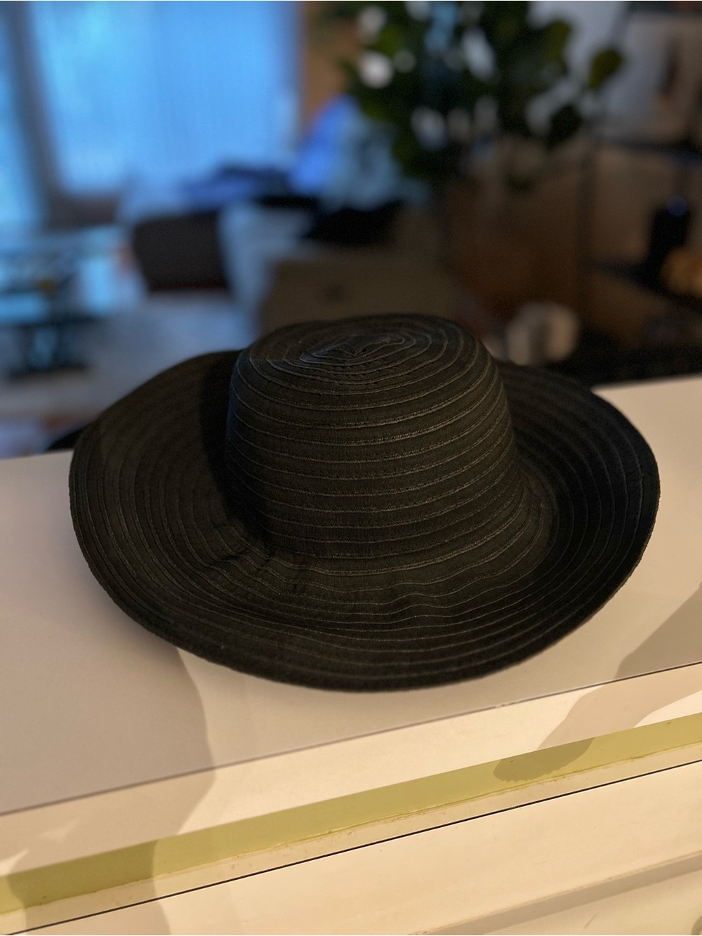 Classic Wide-Brim Black Sun Hat